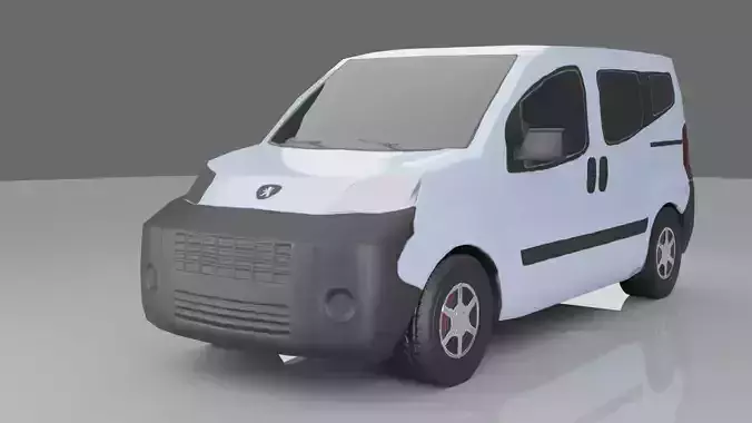 Low Poly Peugeot Bipper Free low-poly 3D model