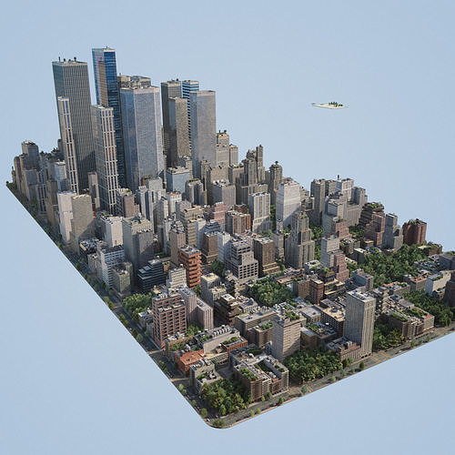 Realistic City R2 3D model 7