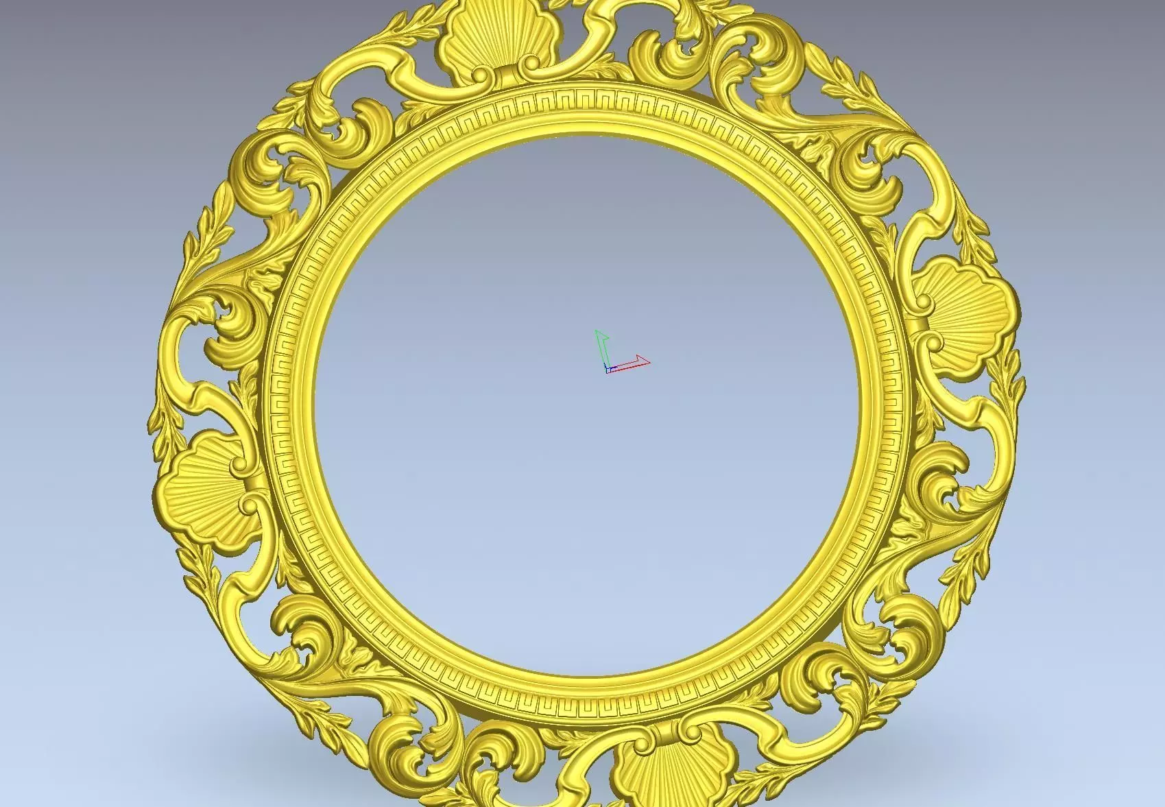 Mirror frame round 3D model_0