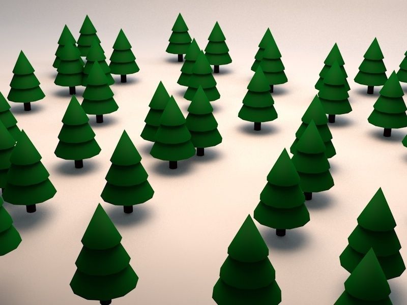Small Pine Tree Low Poly Game Model Low-poly 3D model_1
