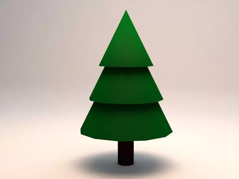 Small Pine Tree Low Poly Game Model Low-poly 3D model_0