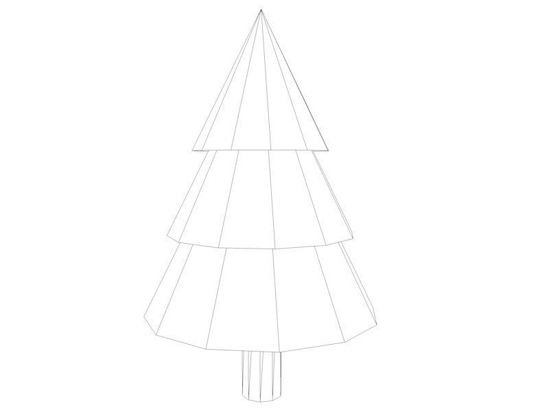 Small Pine Tree Low Poly Game Model Low-poly 3D model_3