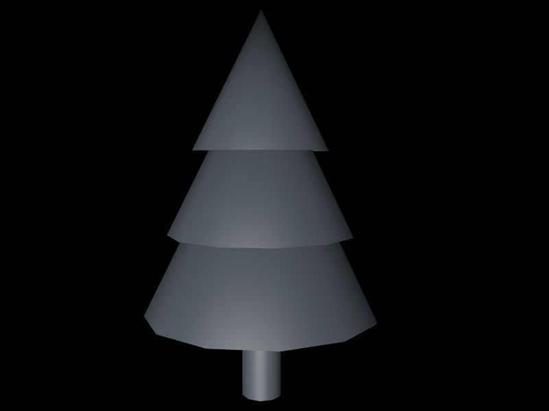 Small Pine Tree Low Poly Game Model Low-poly 3D model_4