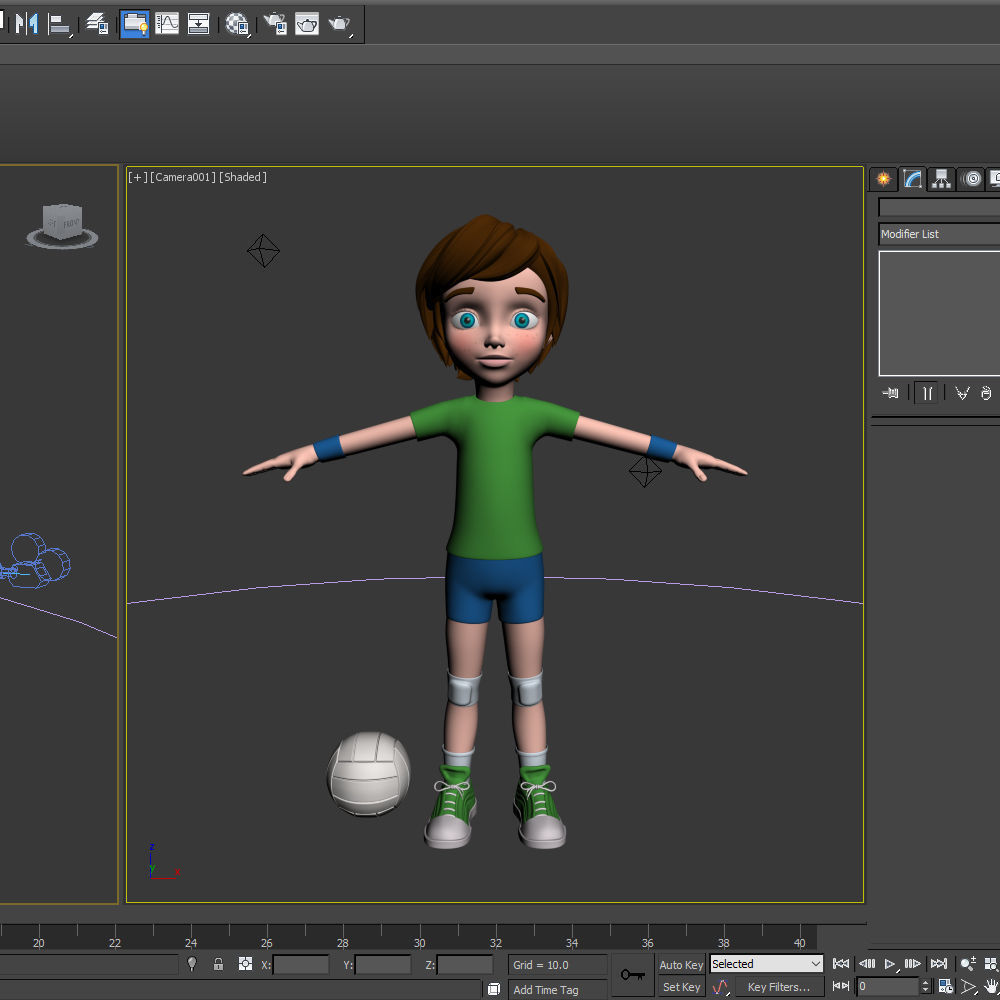 Volleyball Player Cartoon 3D model_16