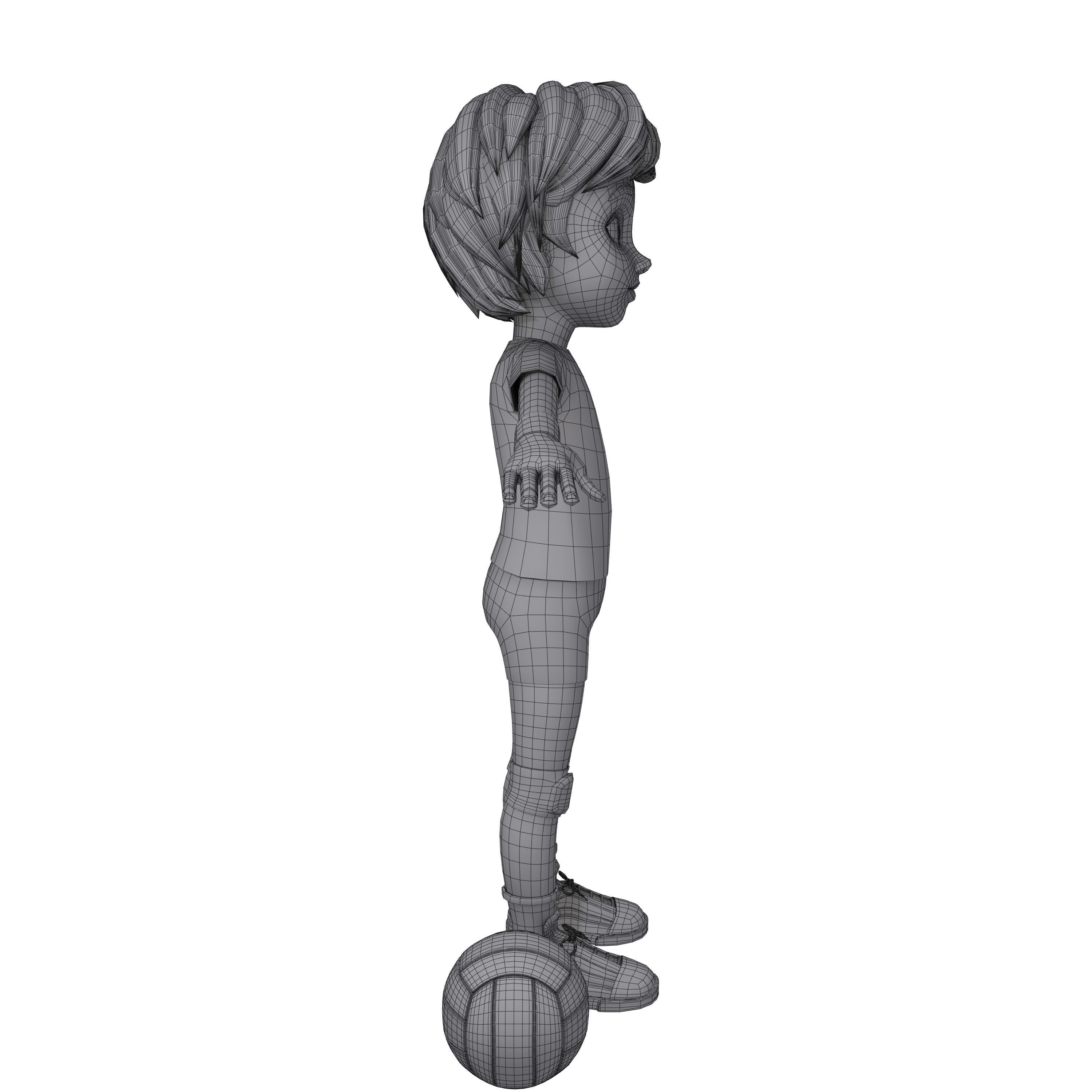 Volleyball Player Cartoon 3D model_5