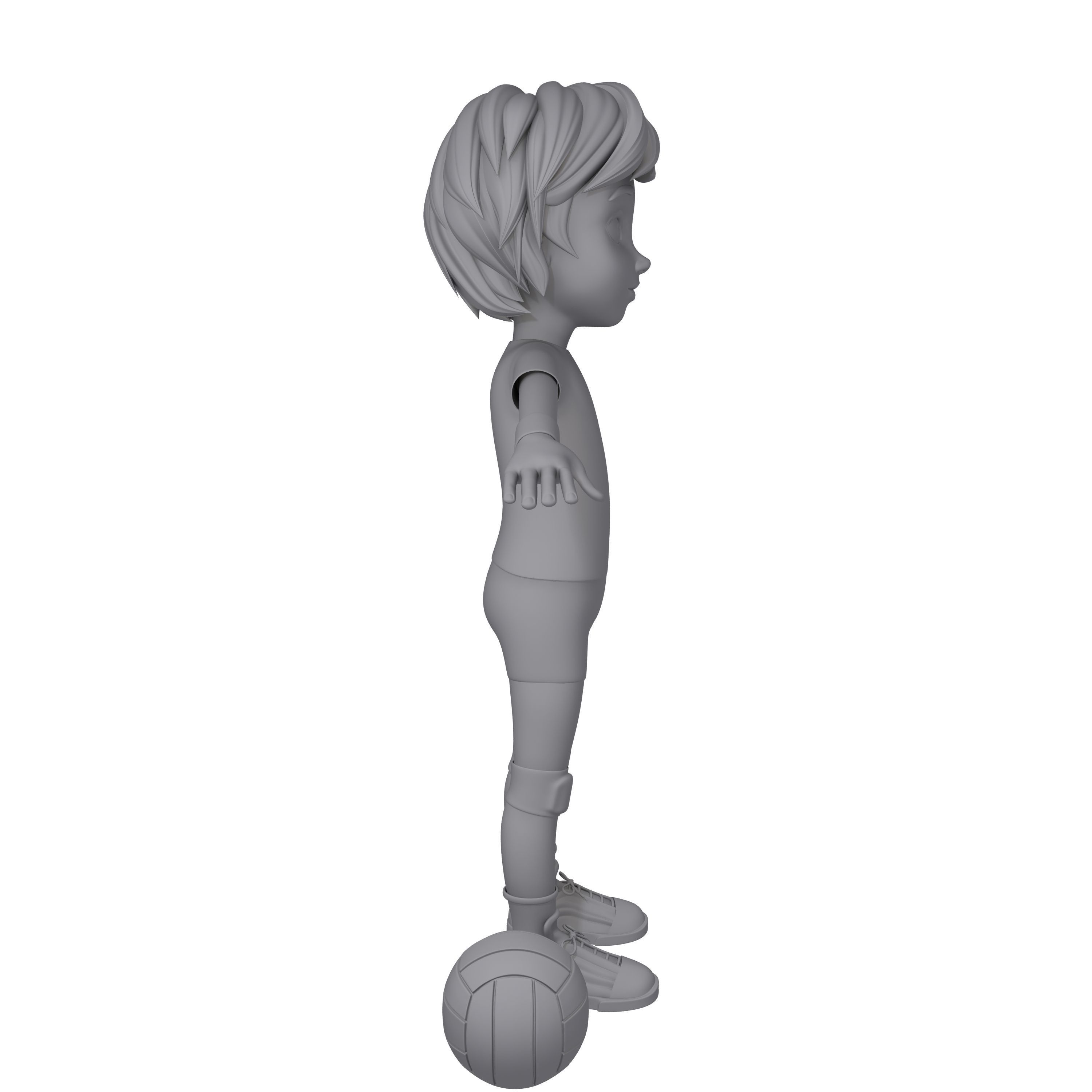 Volleyball Player Cartoon 3D model_9