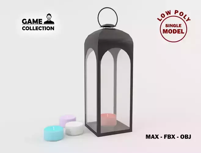 Latern 3 Lowpoly lantern with candles