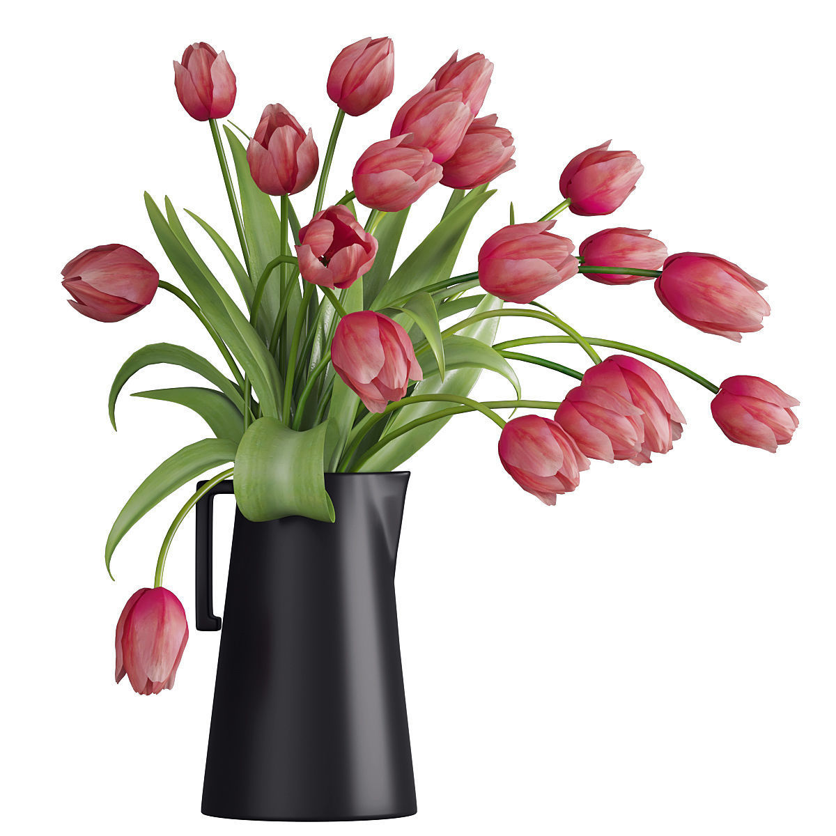 Tulips in vase 3D model_1