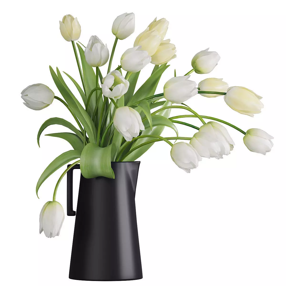 Tulips in vase 3D model_0