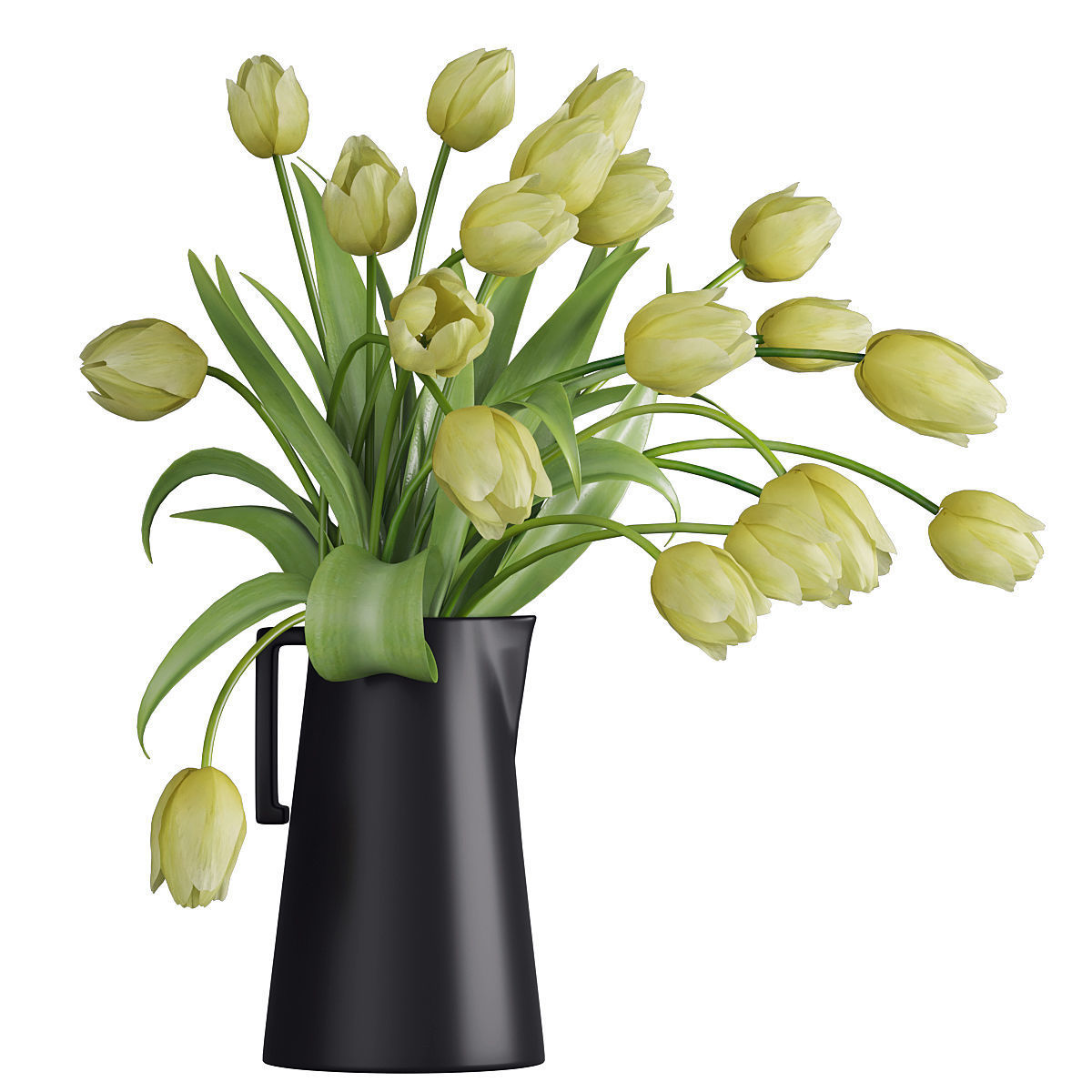 Tulips in vase 3D model_2
