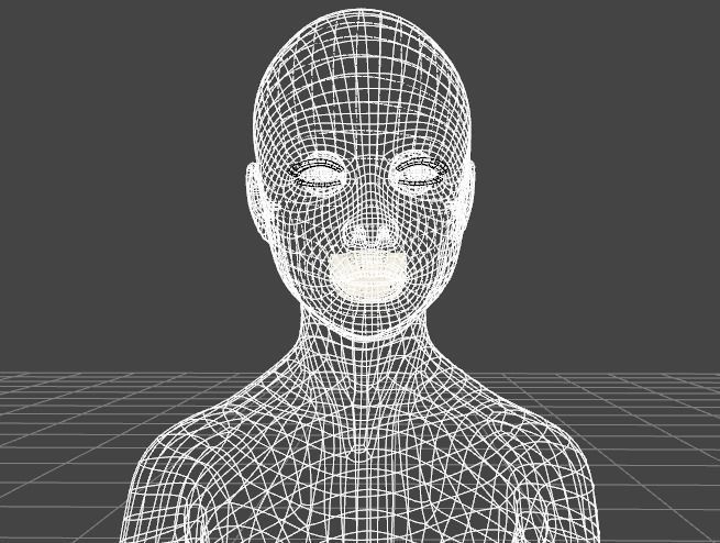 Girl Model woman with bald head 3D model_4