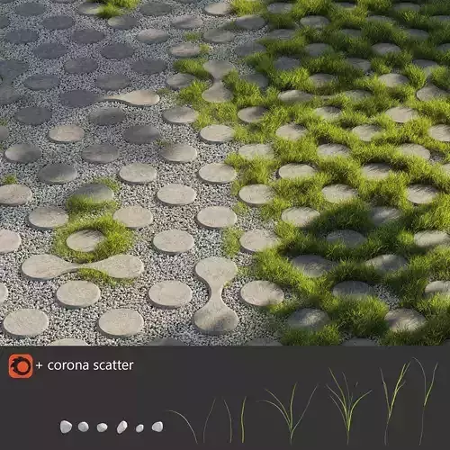 Grass Eco parking  Paving tile gravel with grass