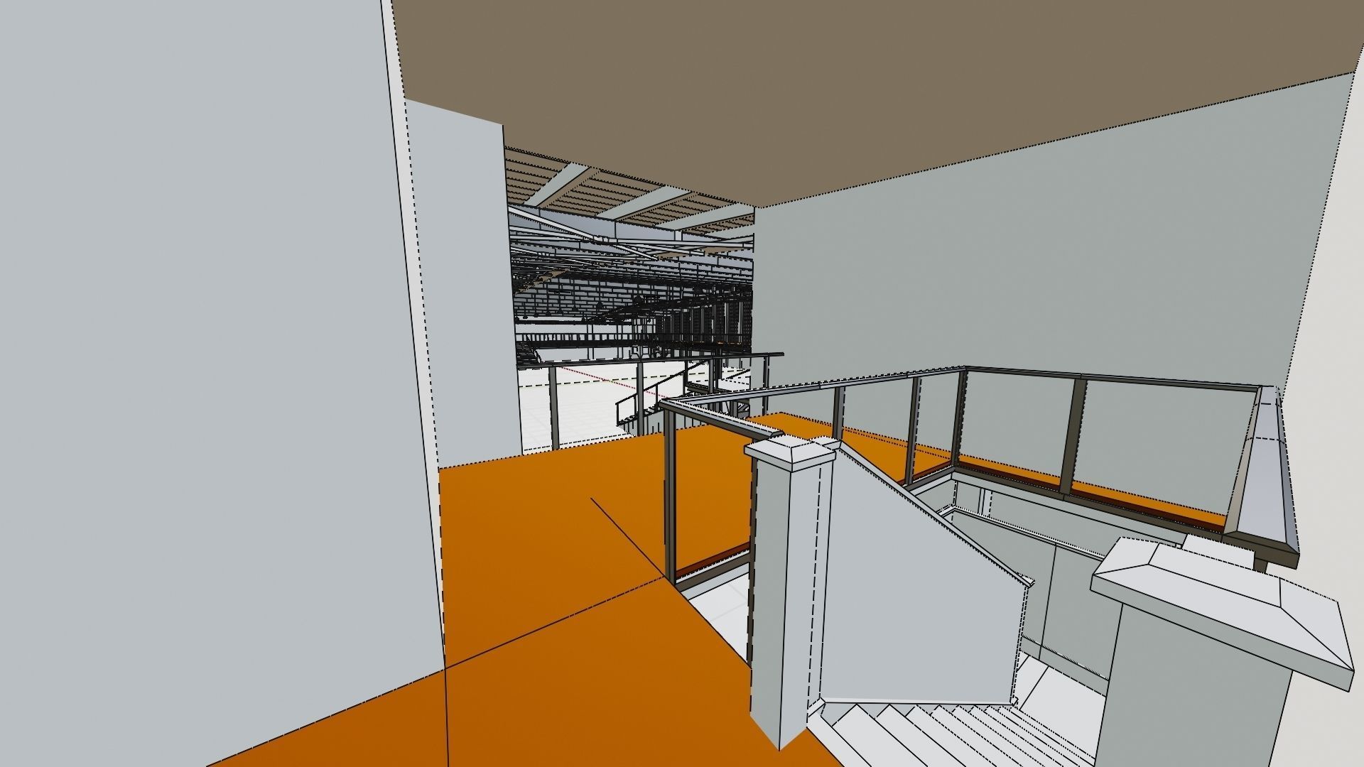 Industrial Hangar Hall Interior 5 Low-poly 3D model_11