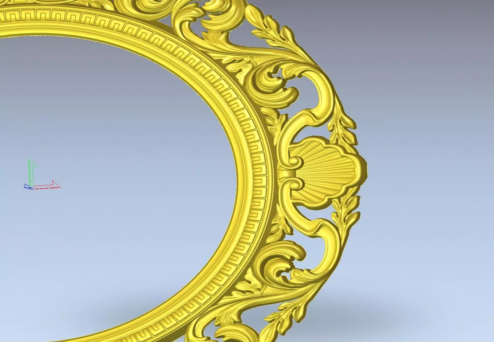 Mirror frame ellipse 3D model_0