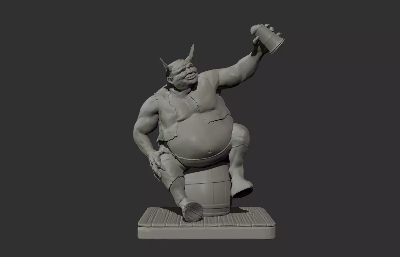 Devil sculpture for 3D print 3D print model_0