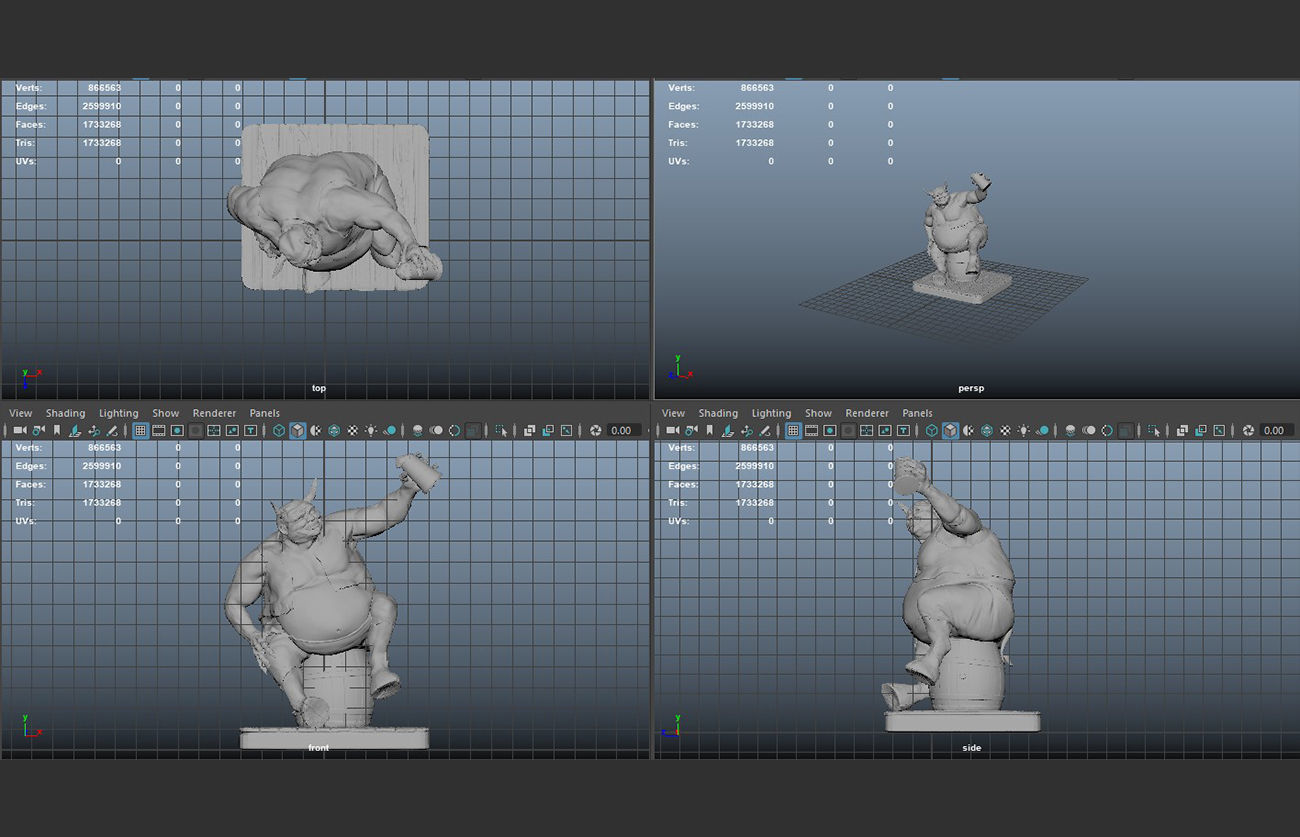 Devil sculpture for 3D print 3D print model_6