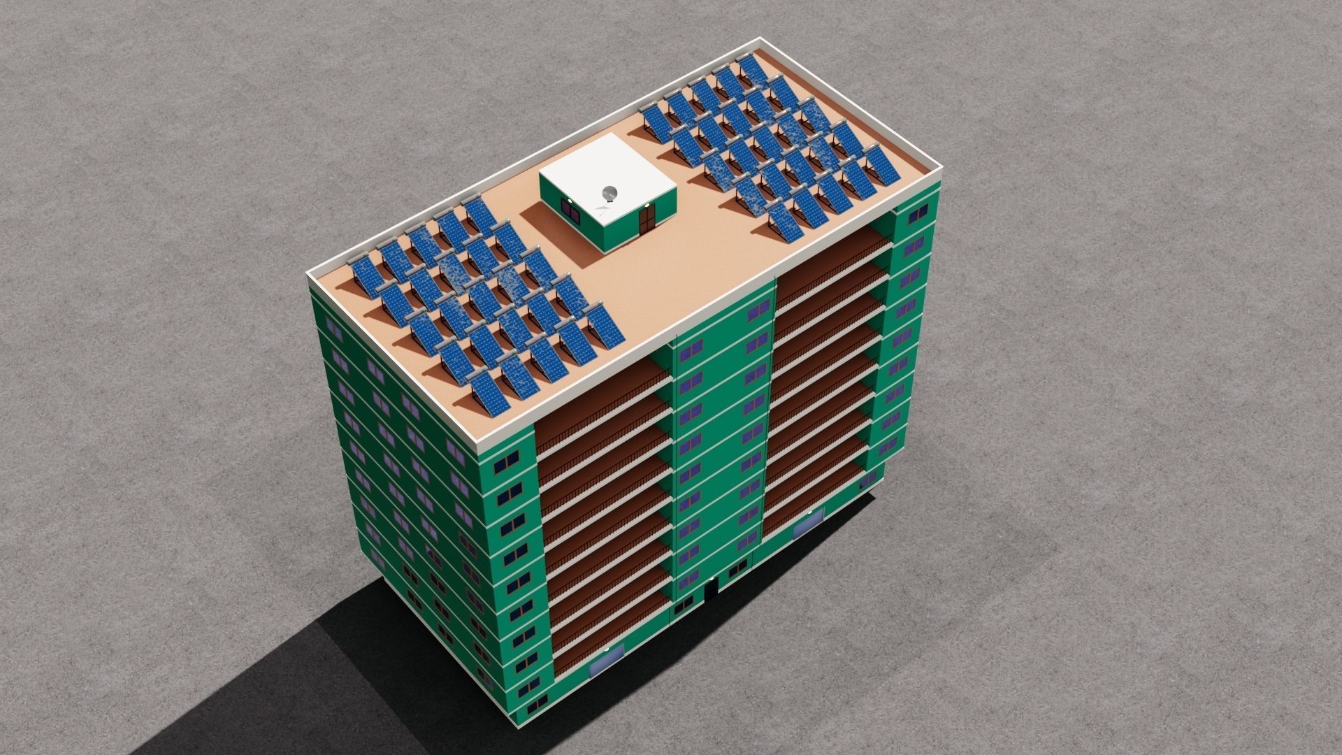 Realistic residential city building model 3D Low-poly 3D model_6