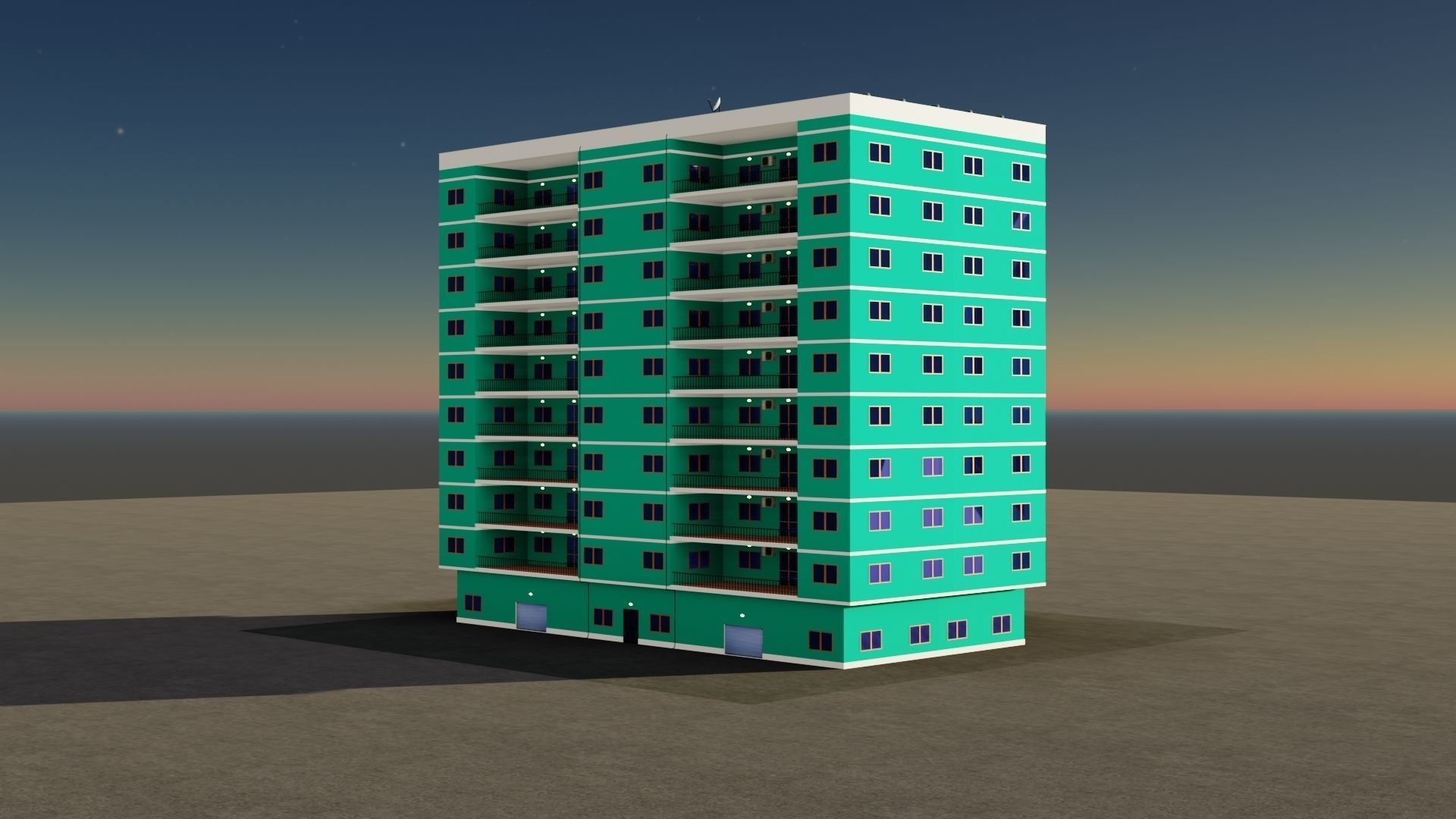 Realistic residential city building model 3D Low-poly 3D model_8