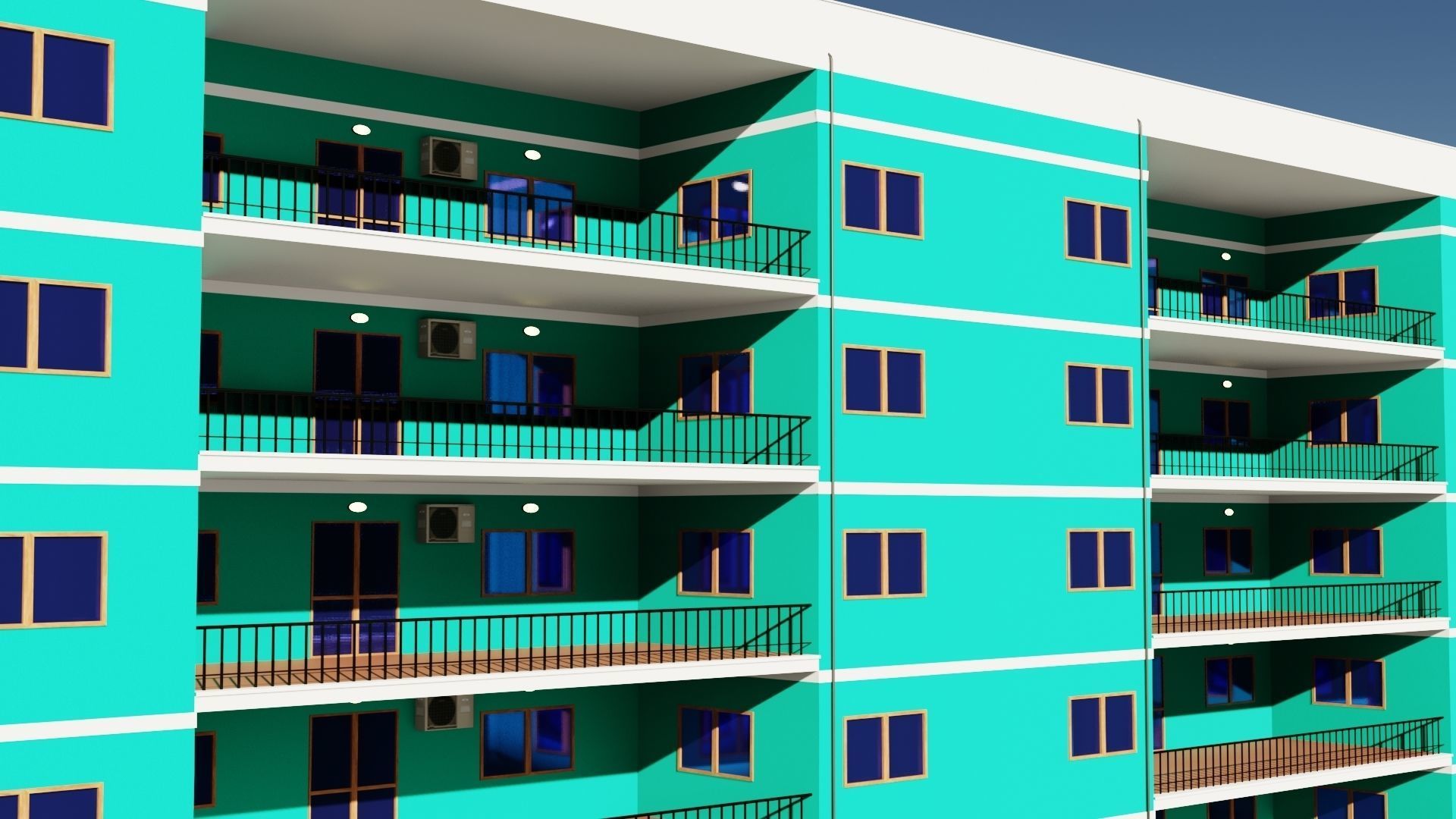 Realistic residential city building model 3D Low-poly 3D model_2