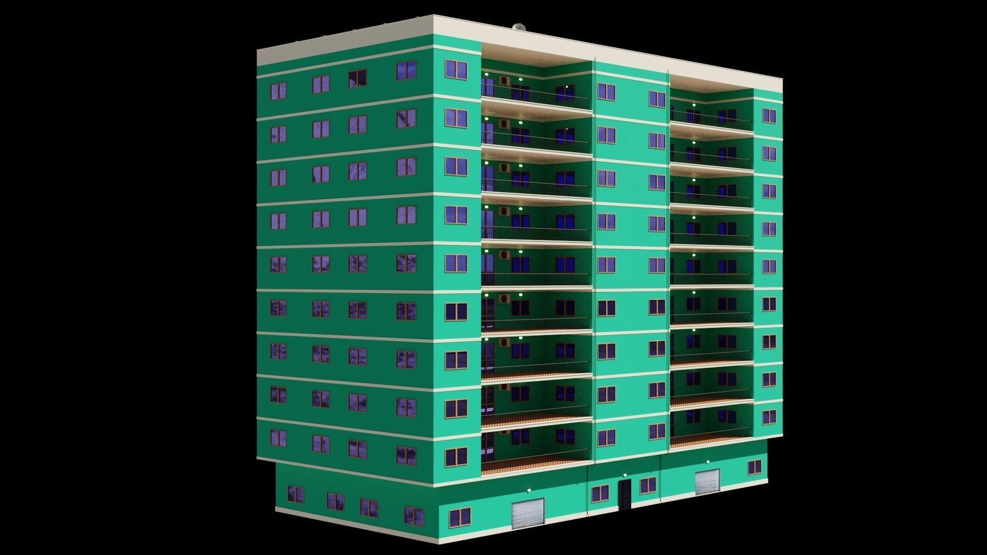 Realistic residential city building model 3D Low-poly 3D model_5