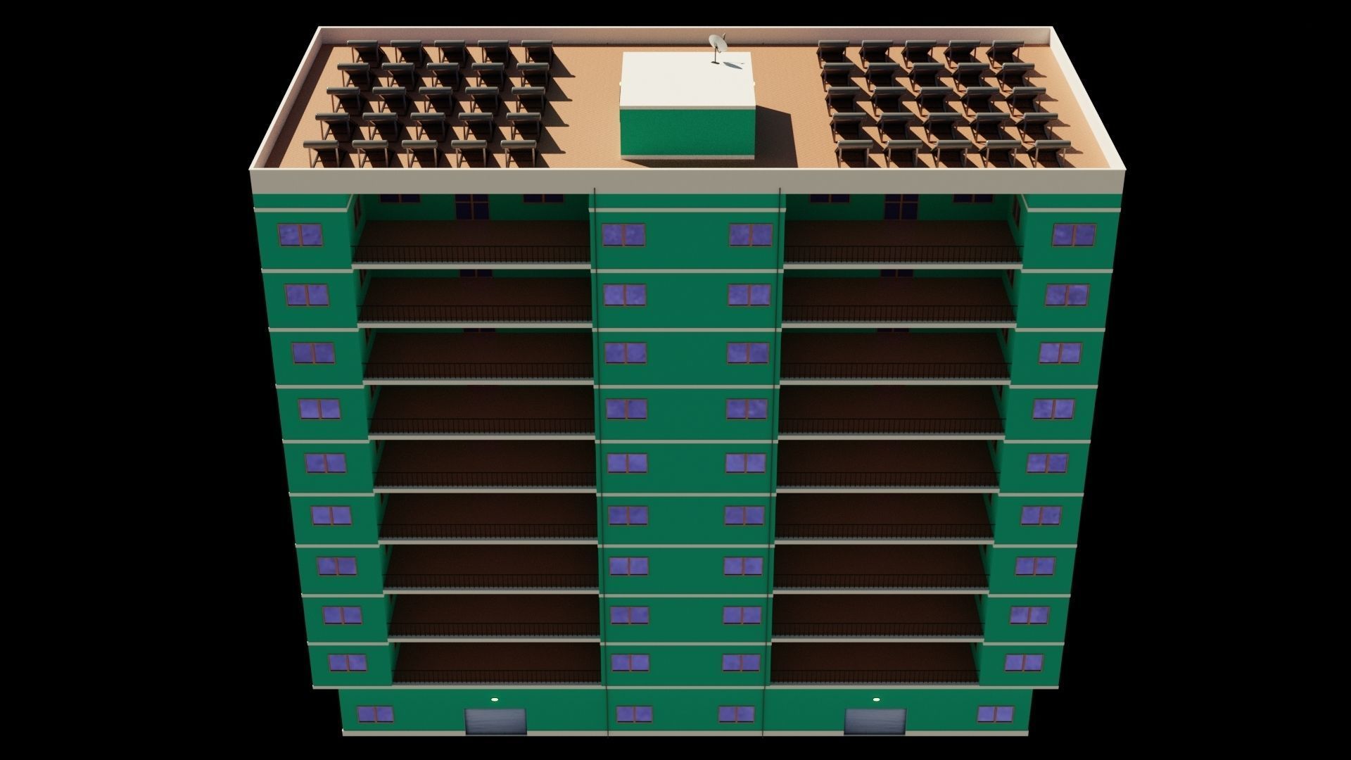 Realistic residential city building model 3D Low-poly 3D model_4