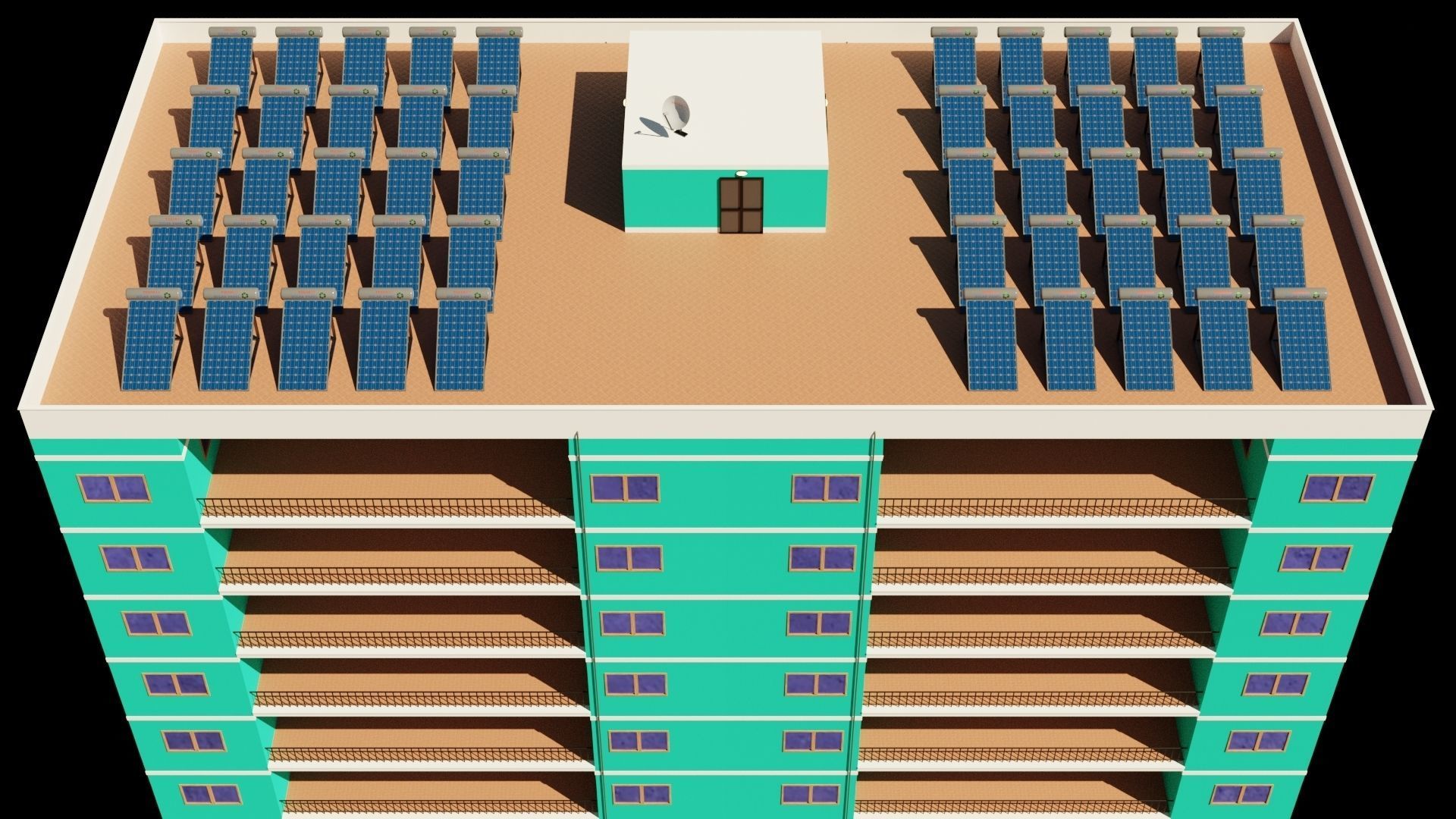 Realistic residential city building model 3D Low-poly 3D model_3