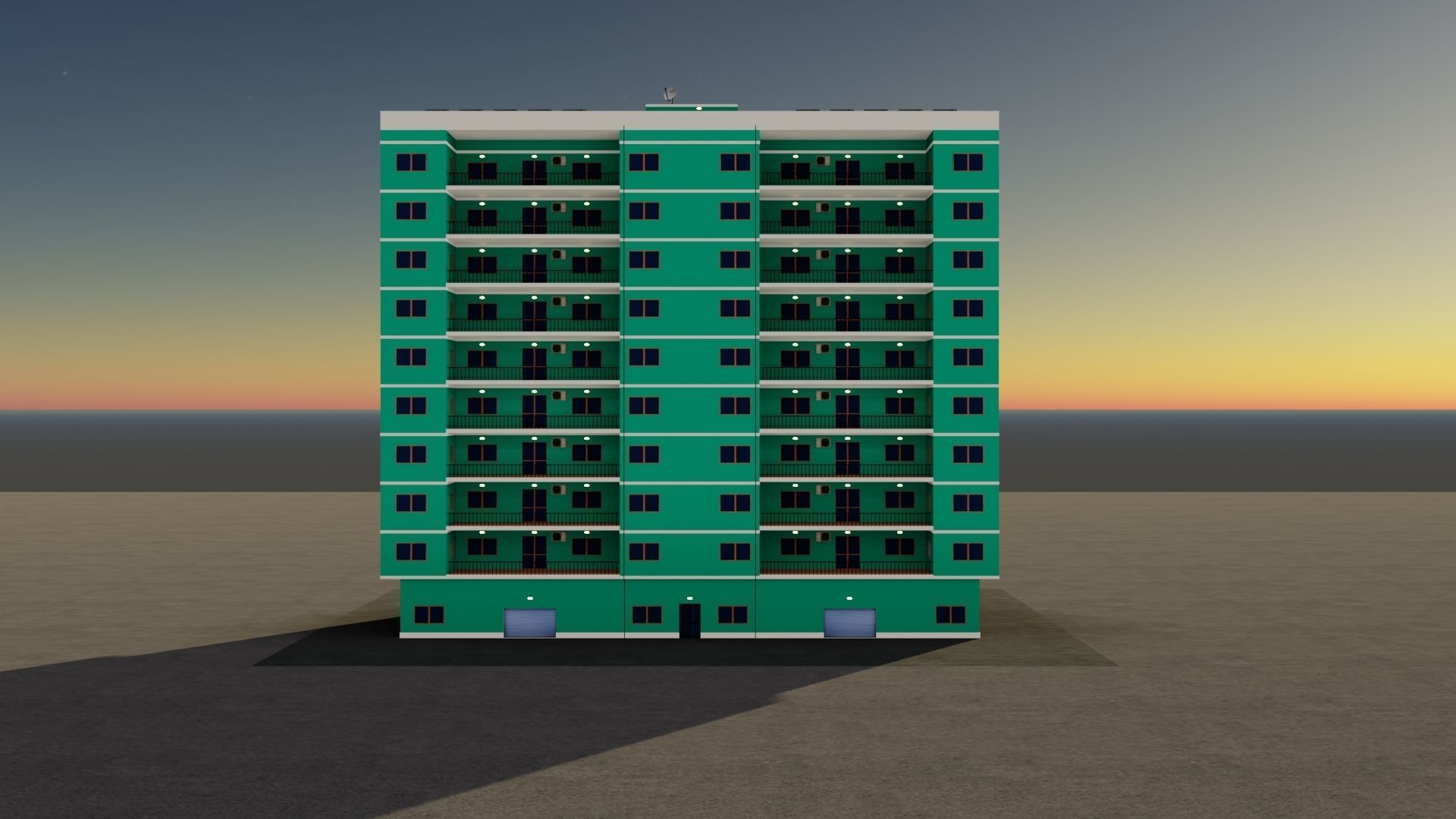 Realistic residential city building model 3D Low-poly 3D model_7