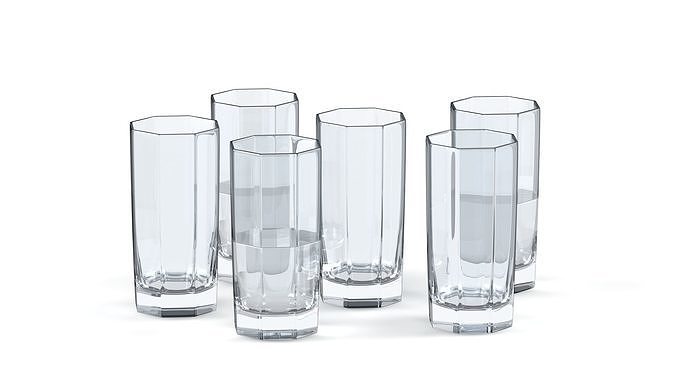 Jug and glass Low-poly 3D model 7