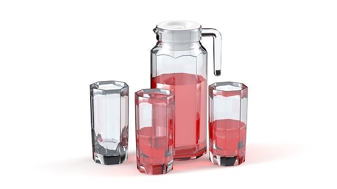 Jug and glass Low-poly 3D model 4