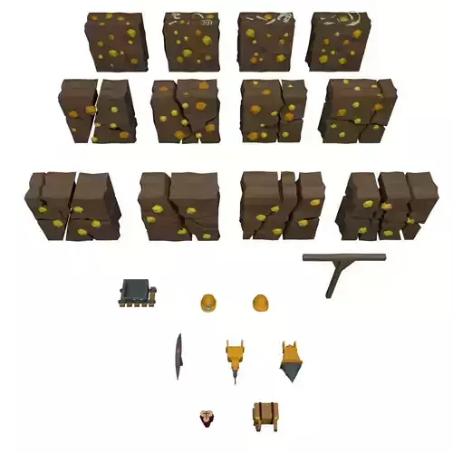 Miner Asset Free low-poly 3D model