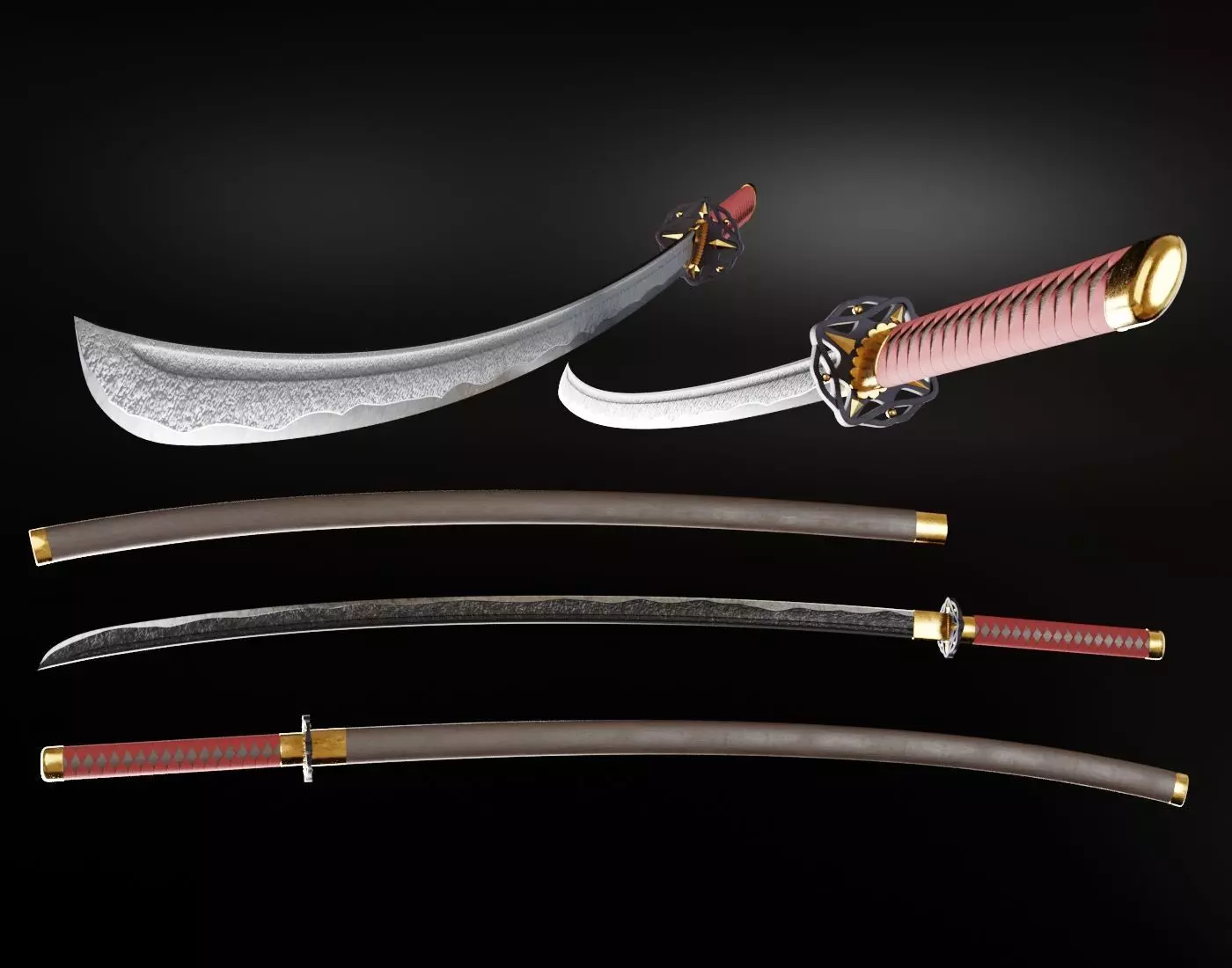 Katana samurai sword 3D model