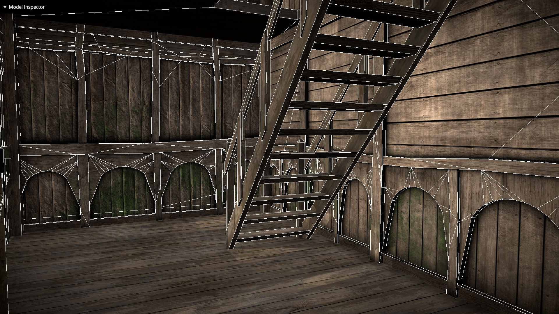 Medieval Lake Village - House 2 with interiors Low-poly 3D model_7