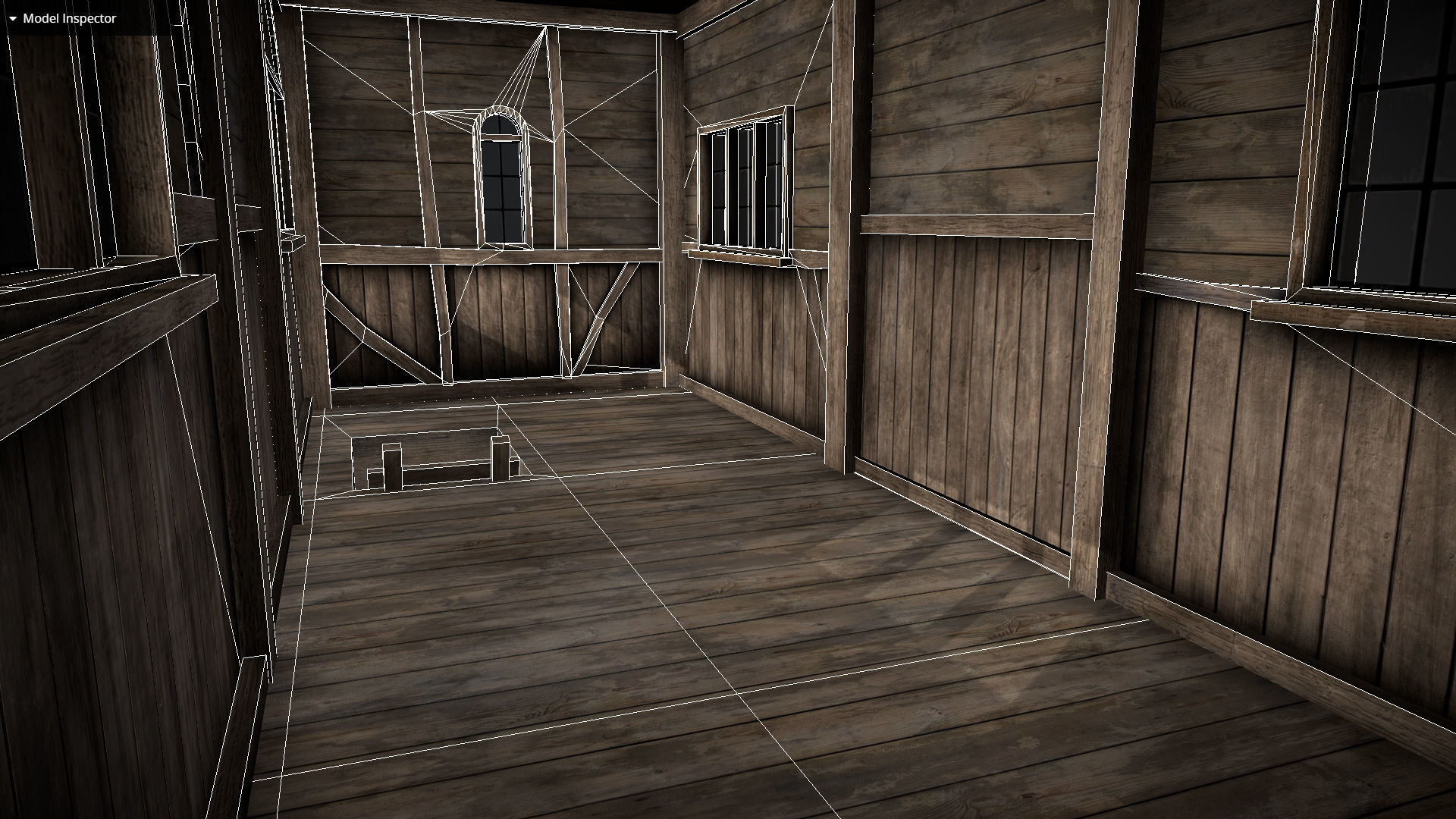 Medieval Lake Village - House 3 with interiors Low-poly 3D model_7