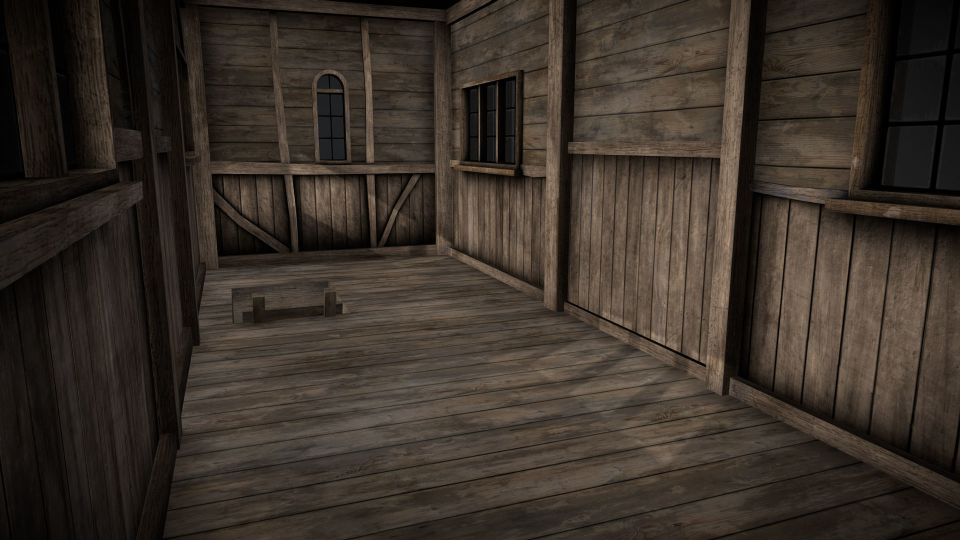 Medieval Lake Village - House 3 with interiors Low-poly 3D model_6