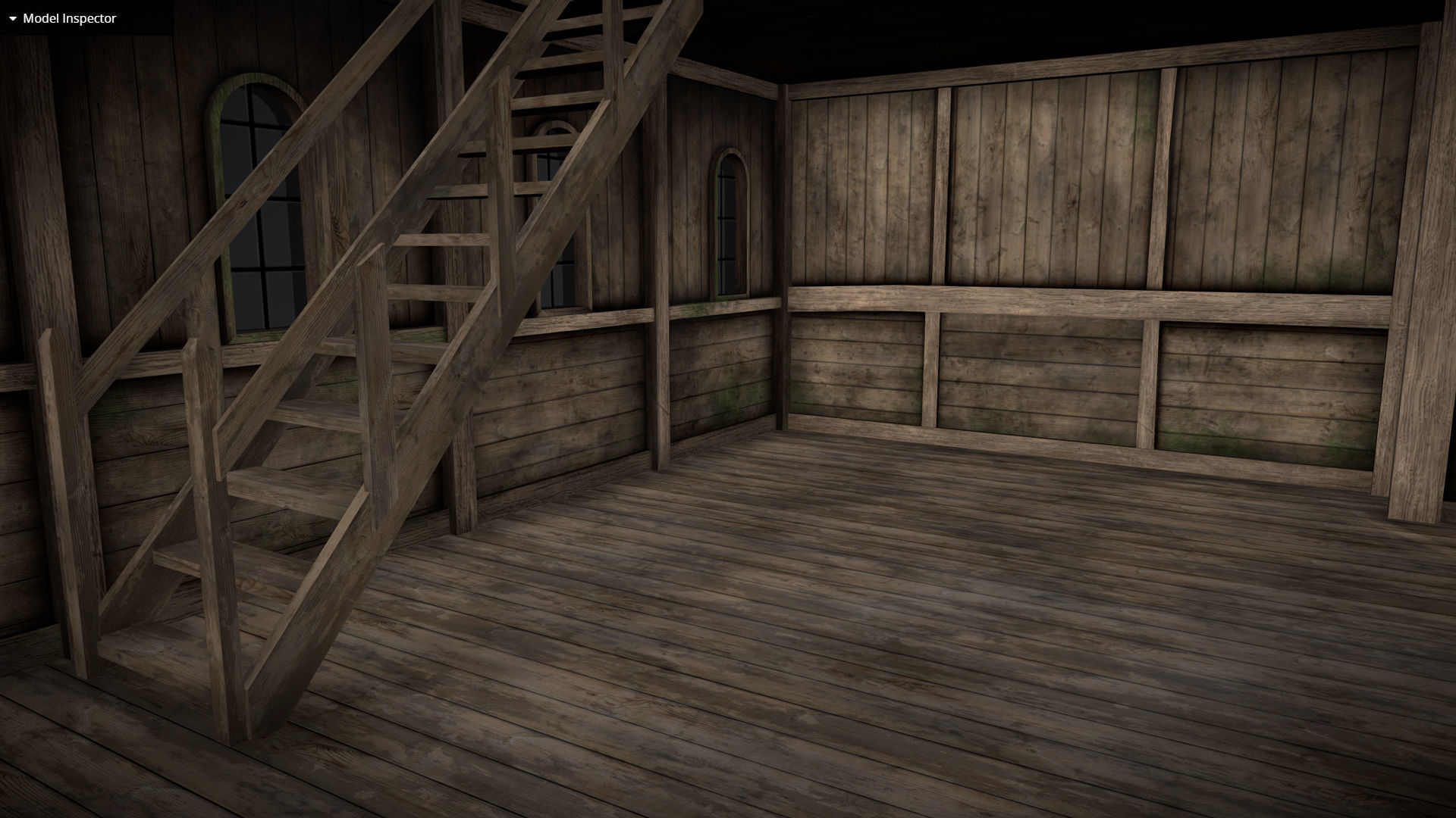 Medieval Lake Village - House 4 with interiors Low-poly 3D model_6