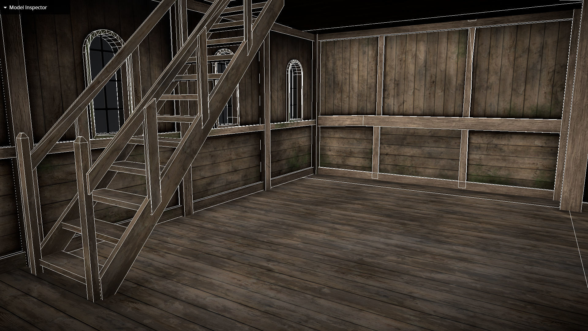 Medieval Lake Village - House 4 with interiors Low-poly 3D model_5