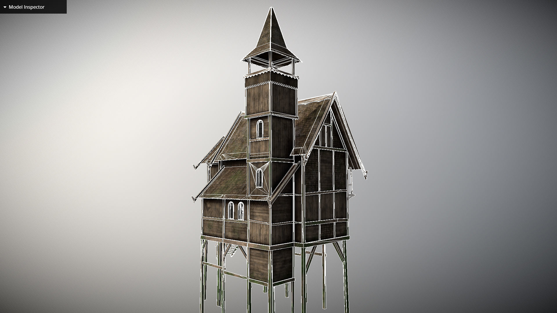 Medieval Lake Village - House 4 with interiors Low-poly 3D model_8