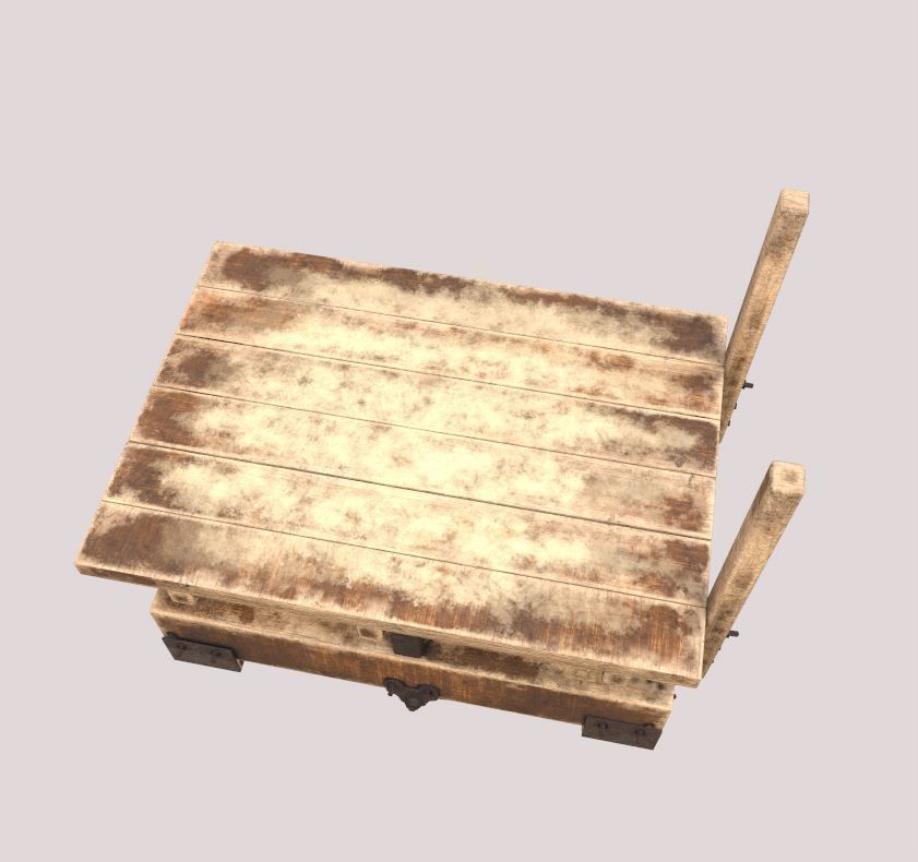 Old Factory Cart 3D model_7
