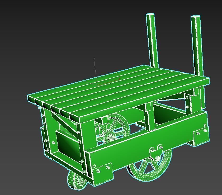 Old Factory Cart 3D model_9