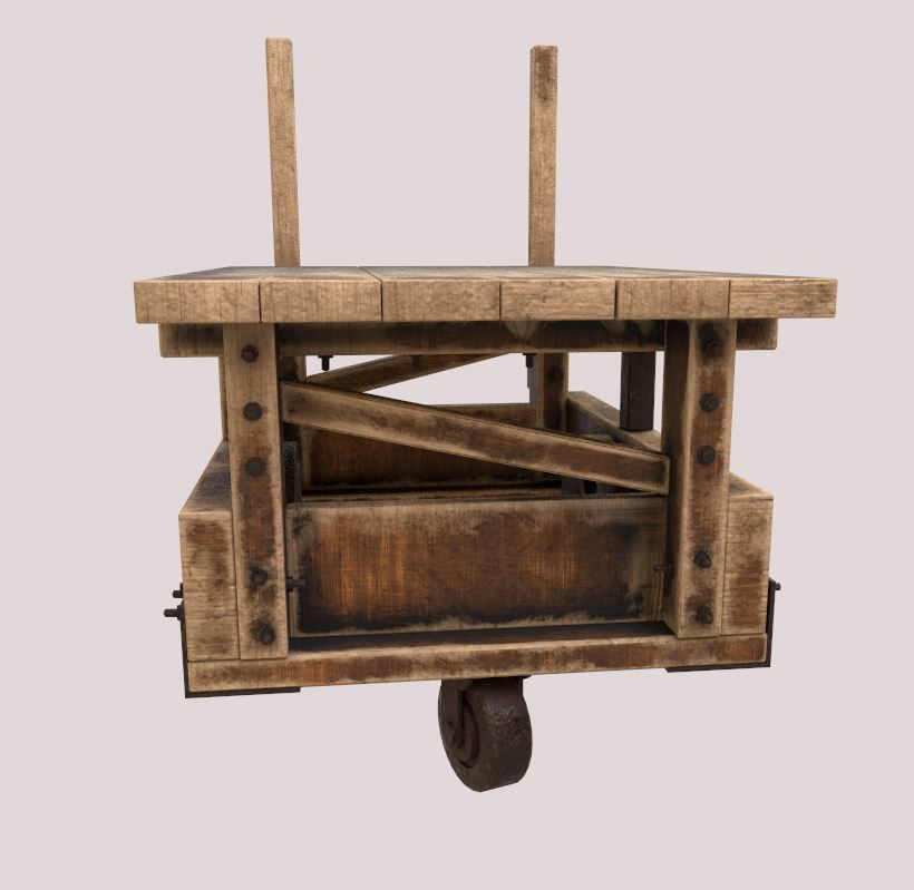 Old Factory Cart 3D model_5