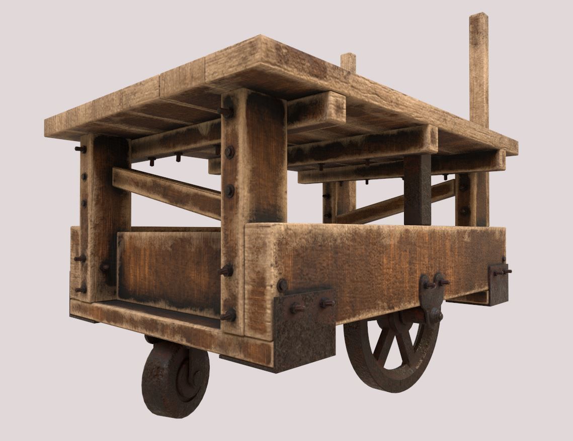 Old Factory Cart 3D model_8