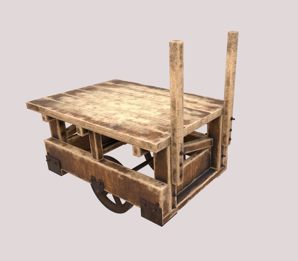 Old Factory Cart 3D model_2