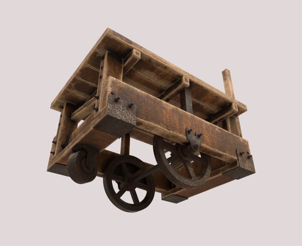 Old Factory Cart 3D model_6