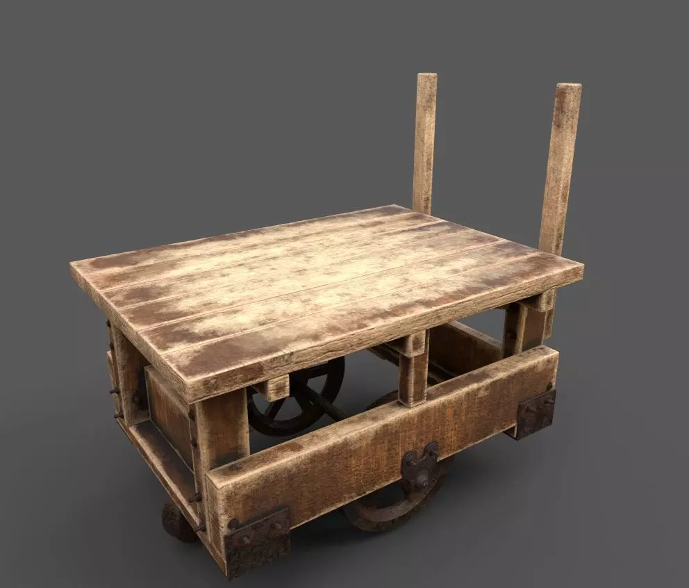 Old Factory Cart 3D model_0