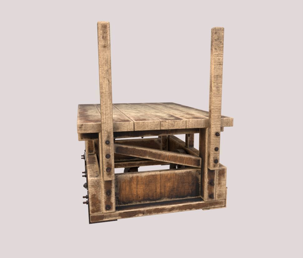 Old Factory Cart 3D model_3