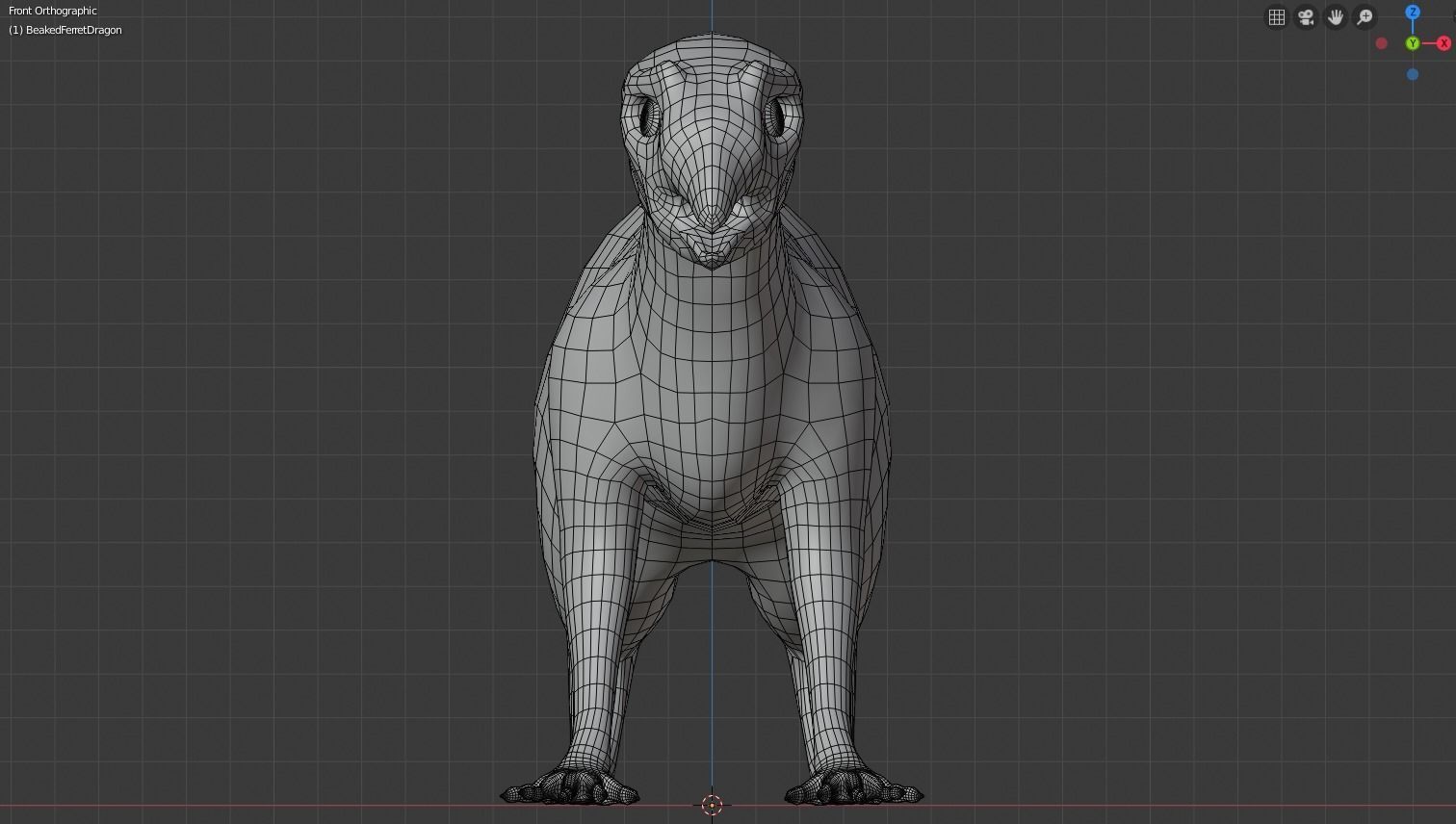 Beaked Ferret-Lizard Rigged Low-poly 3D model_1
