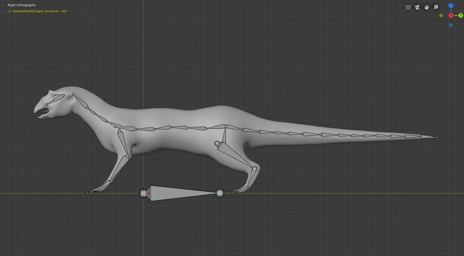 Beaked Ferret-Lizard Rigged Low-poly 3D model_6