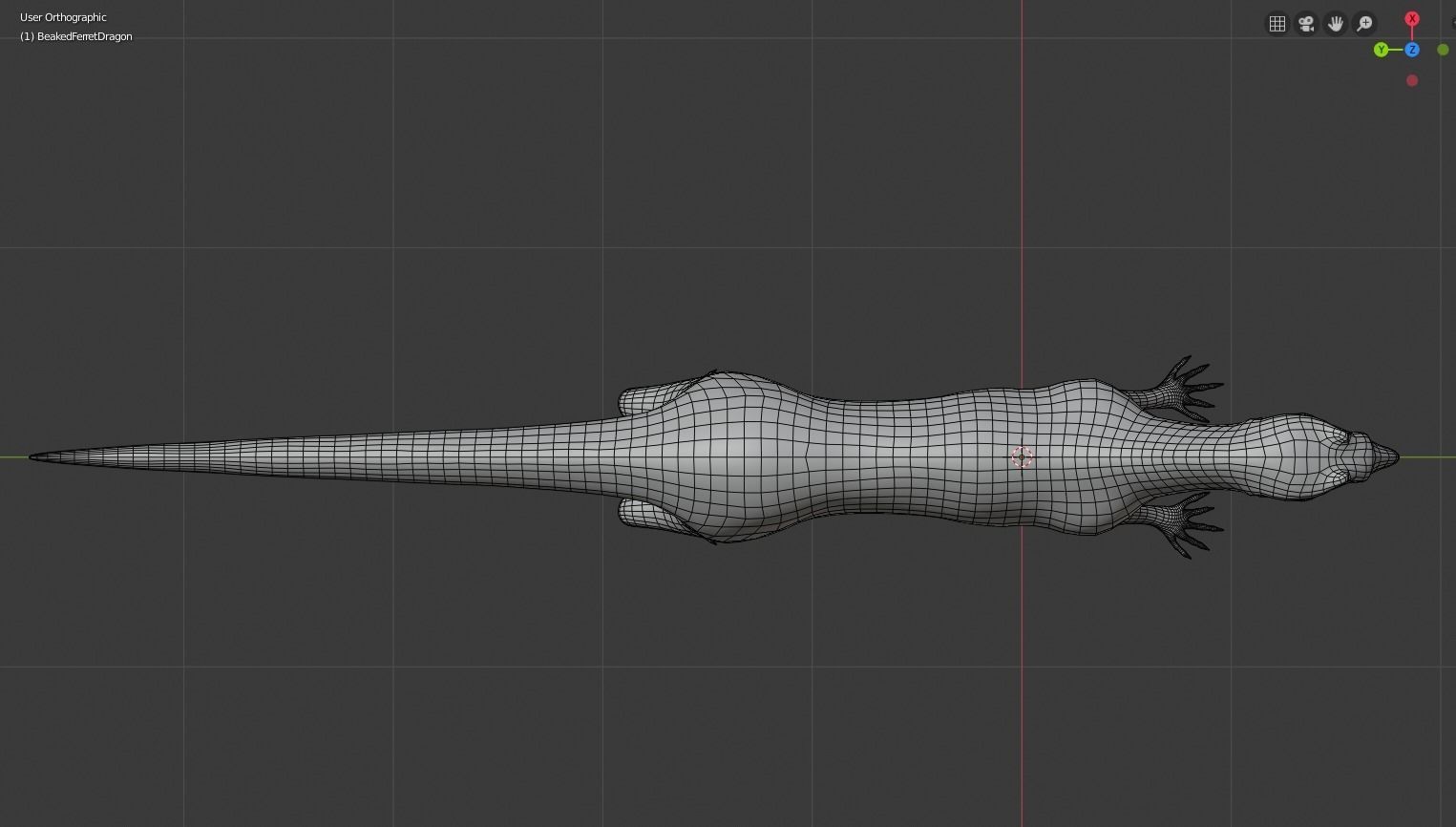 Beaked Ferret-Lizard Rigged Low-poly 3D model_3