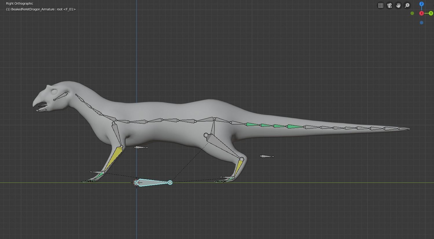 Beaked Ferret-Lizard Rigged Low-poly 3D model_5