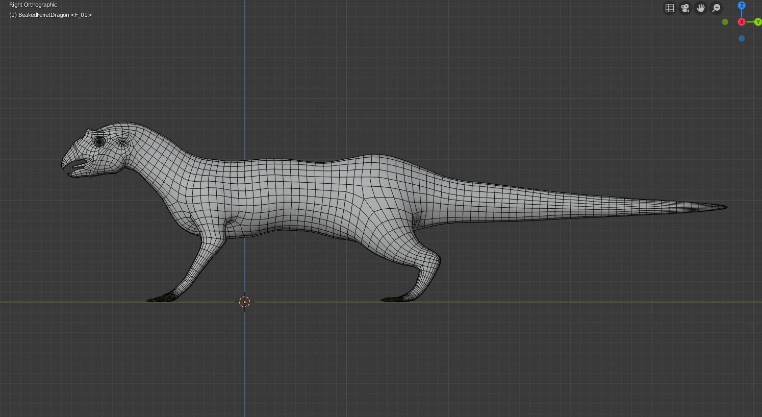 Beaked Ferret-Lizard Rigged Low-poly 3D model_2